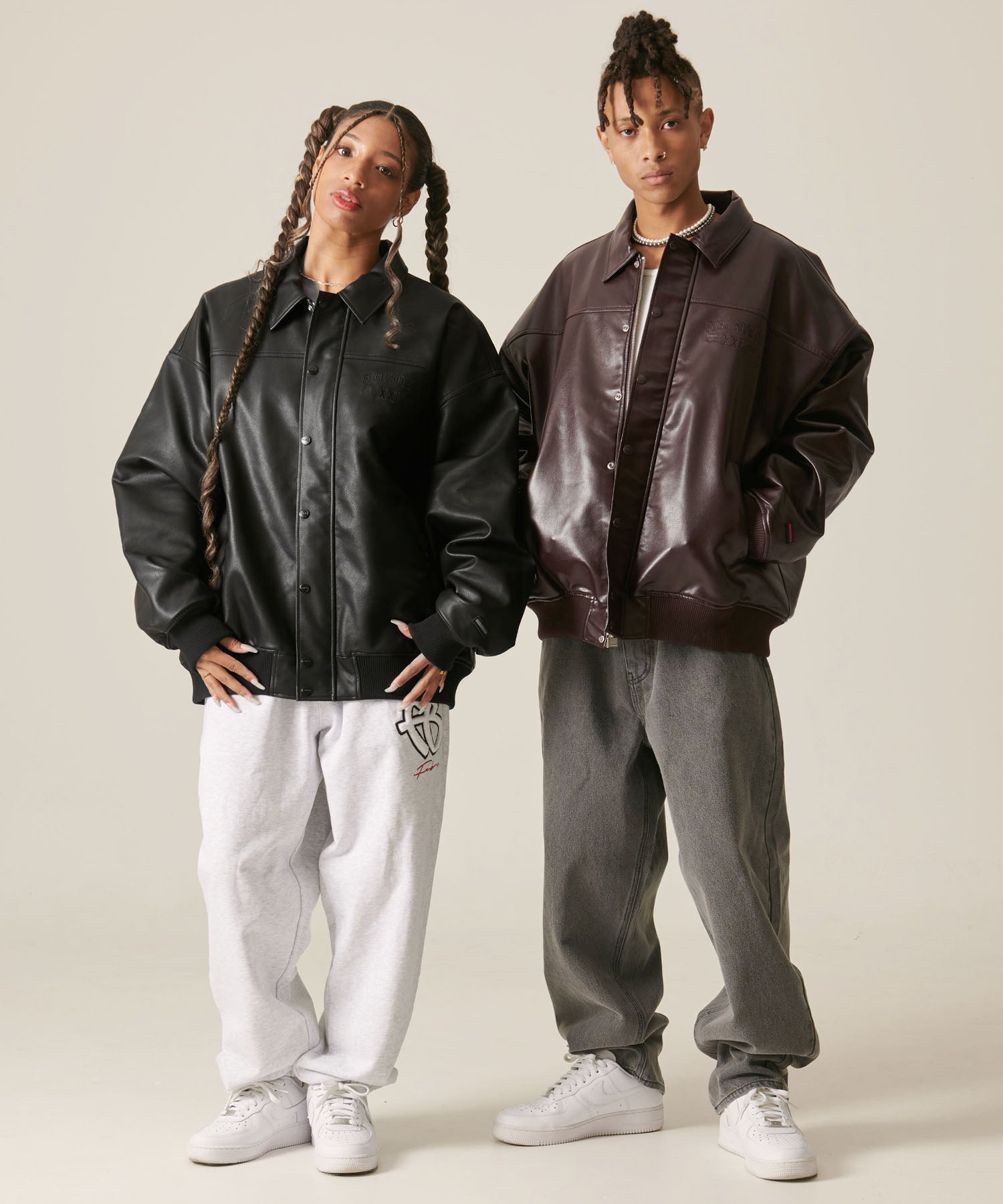 FUBU フブ アウター フェイクレザージャケット 。FUBUはアメリカの代表