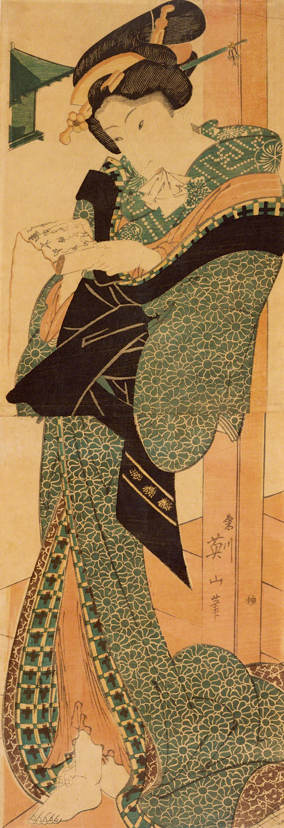 文読美人図 | 菊川英山 | 収蔵品詳細 | 作品を知る | 東京富士美術館