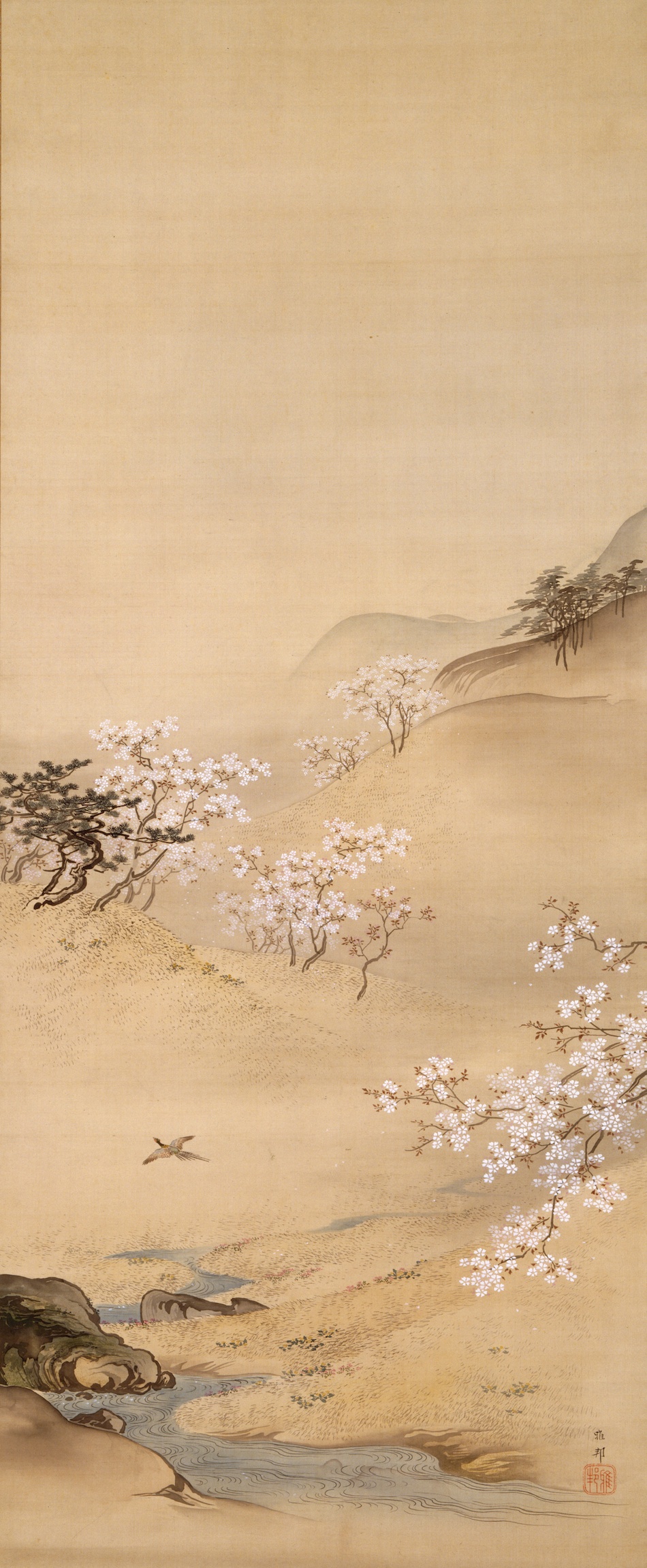 桜花紅葉山水図 | 橋本雅邦 | 収蔵品詳細 | 作品を知る | 東京富士