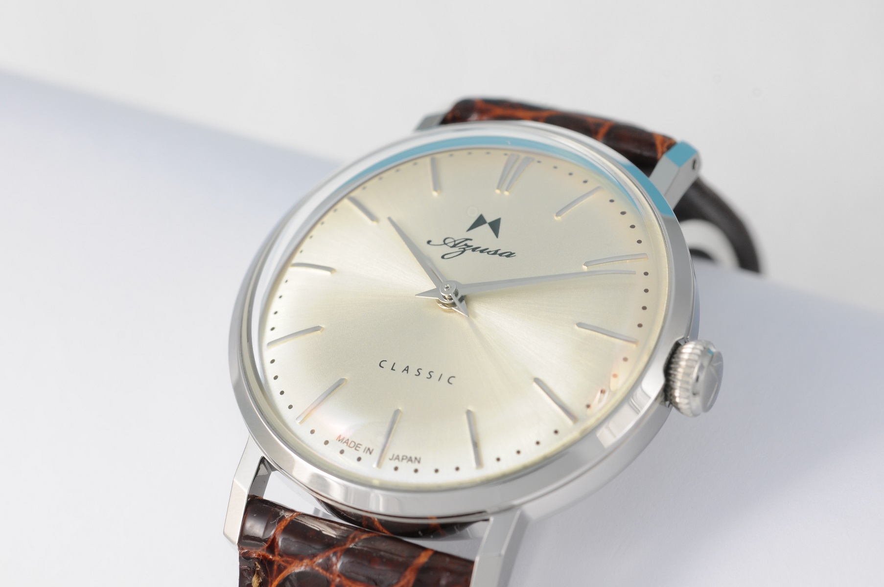 Azusa CLASSIC シャンパンゴールド 茶ベルト | 時計屋復刻堂