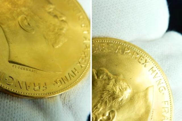 フランツヨーゼフ1世100コロナ金貨（1915年）リストライクの特徴や市場