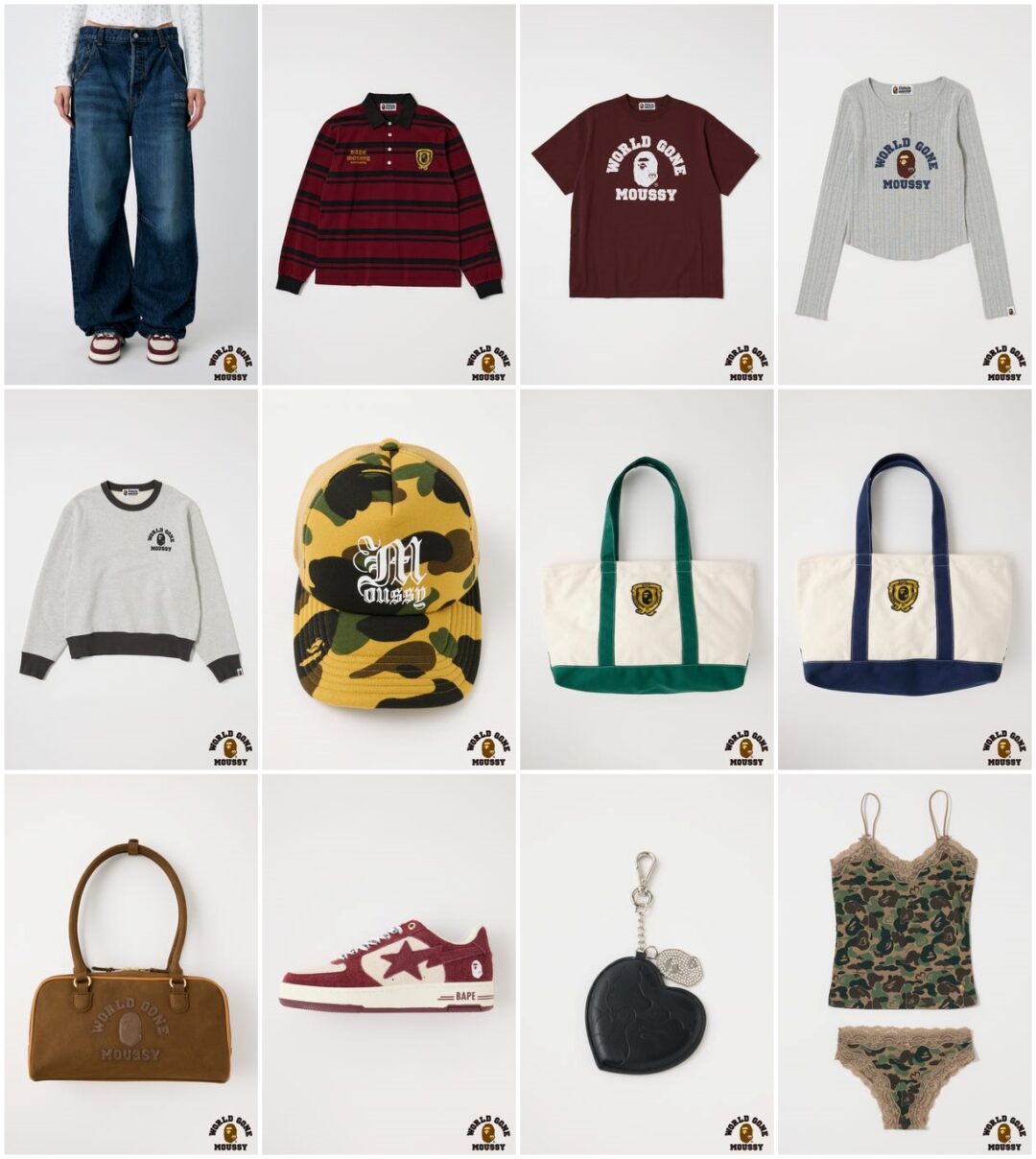 A BATHING APE × MOUSSY スペシャルコラボコレクションが2025年 9/19