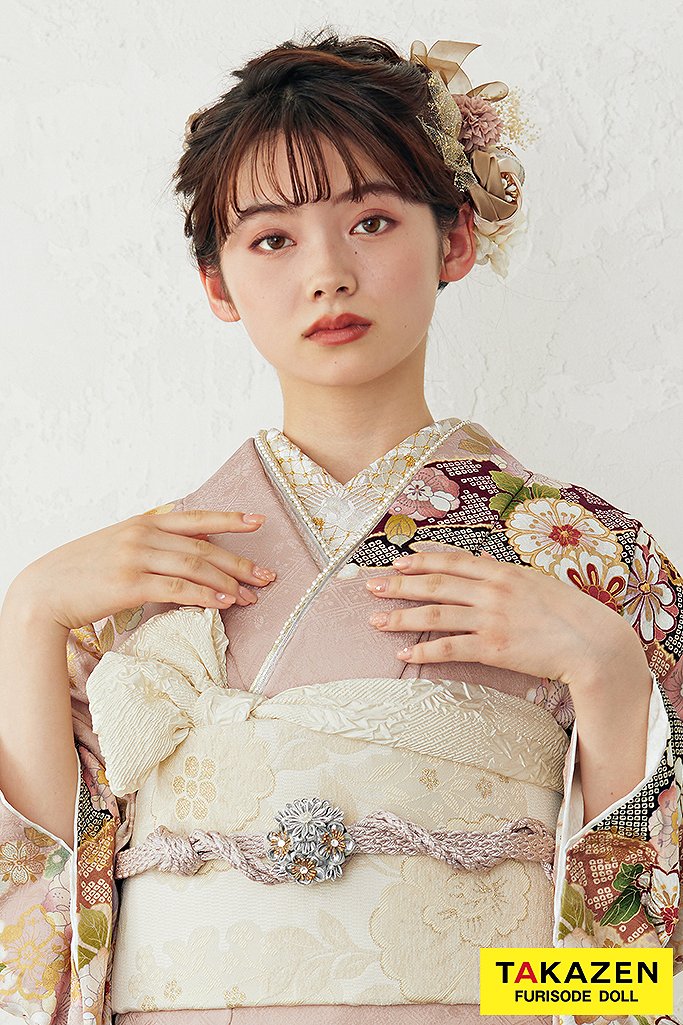 くすみカラー古典 薄ピンク/やわらかい色 辻が花 大人っぽい くすみ系