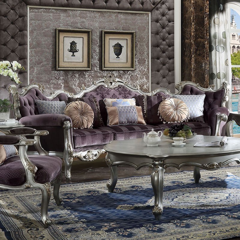 Picardy Living Room Set (Antique Platinum) Acme Furniture