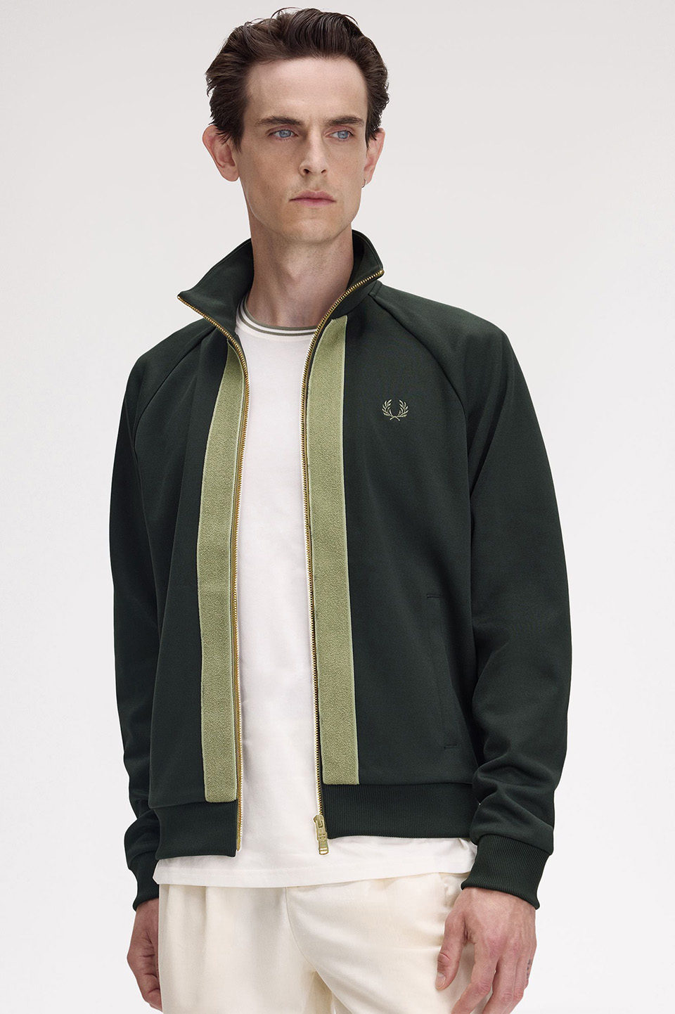 Chenille Tape Track Jacket(M Q20：NIGHT GREEN): | FRED PERRY JAPAN