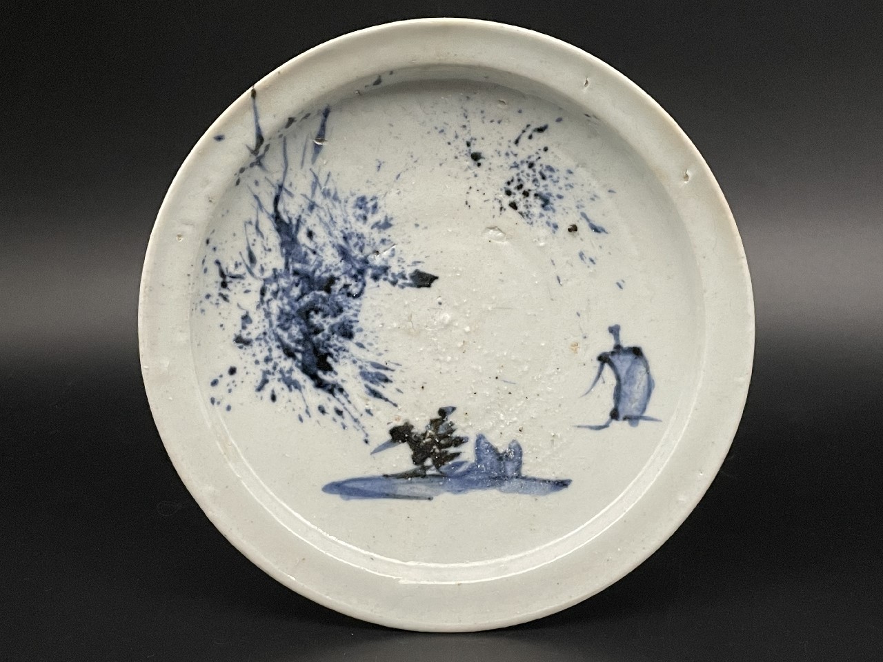 ギャラリー安原 / ご売約 初期伊万里 吹墨 帆掛け船文皿