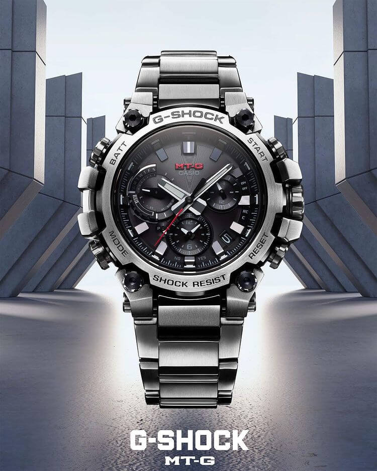 G-Shock MTG-B3000D-1A Silver with Black Partial IP - G-Central G
