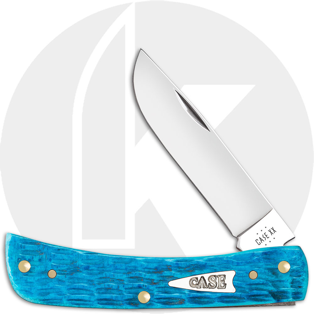 Case XX Sod Buster Jr 50643 Knife - Jigged Sky Blue Bone - 2137SS