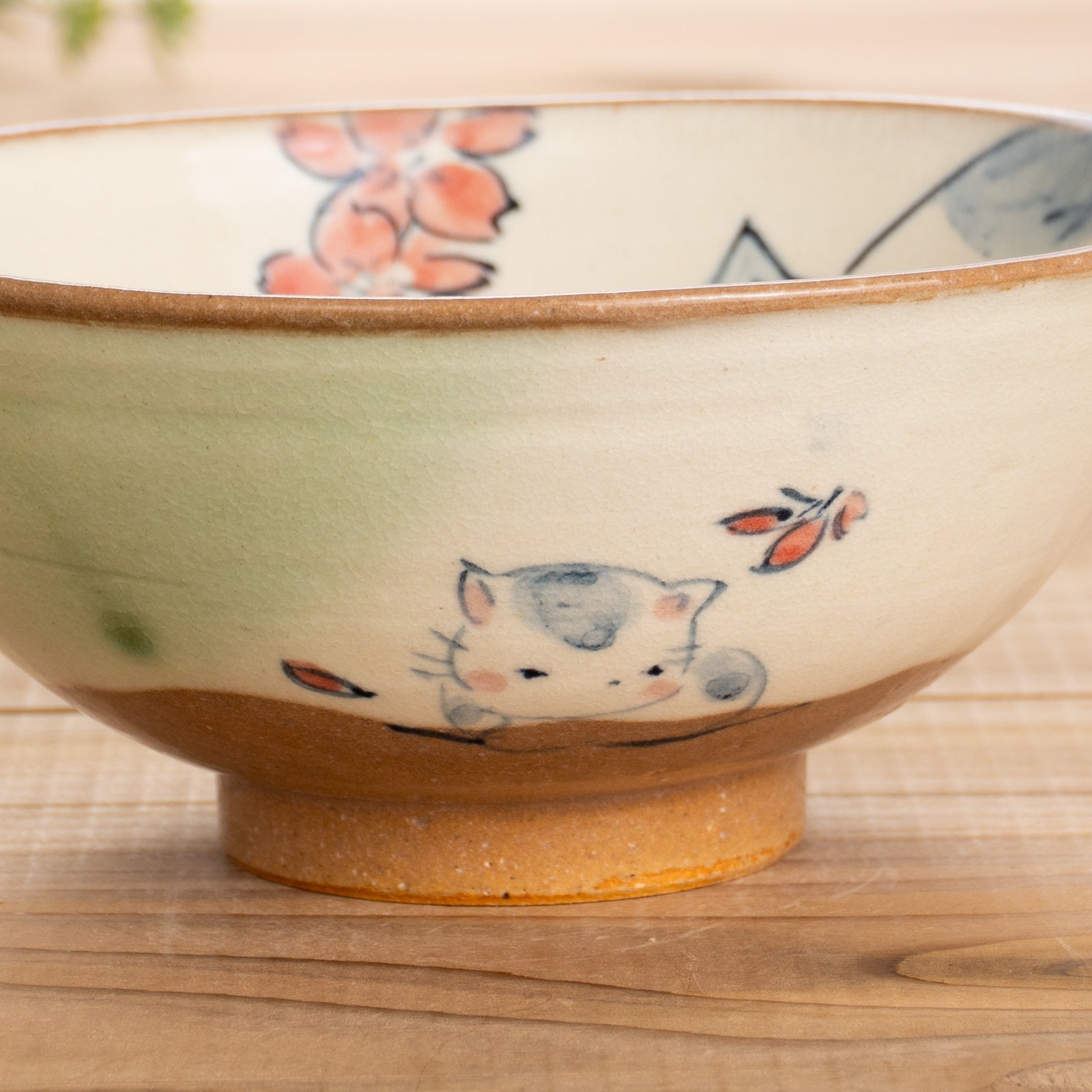 京都 清水焼】ご飯茶碗(大) おやすみ猫E 工房咲良｜コトポッター