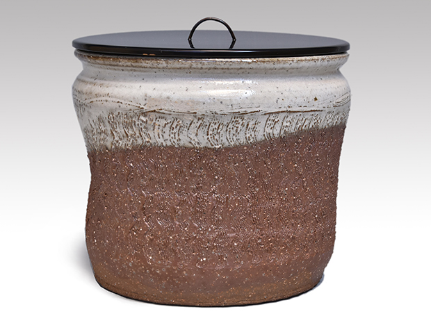 萩焼水指 十二代 田原陶兵衛(作) 誂蓋付 共箱 | 古美術ささき