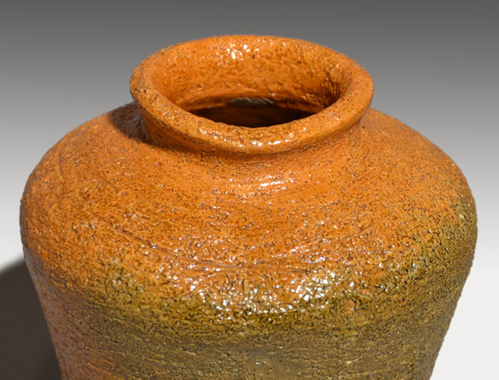 九代 大樋長左衛門(作) 踞(うずくまる)花生 掛花入 共箱 | 古美術ささき