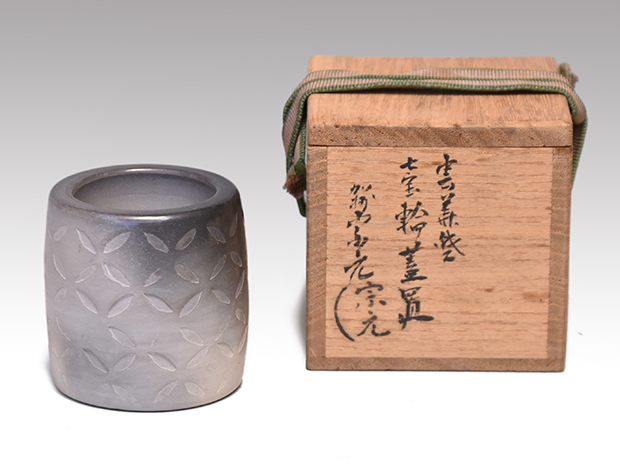 七宝輪蓋置 雲華焼 山崎宗元（造) 共箱 | 古美術ささき