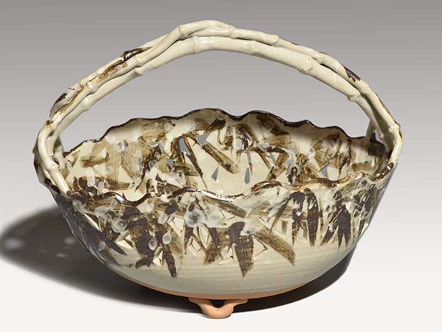 松古窯 佐久間勝山（造）乾山写雪笹手鉢 共箱 美品 | 古美術ささき