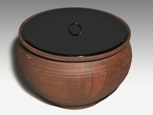 南蛮写水指 三代 三浦竹泉(作) 誂え蓋付 共箱 | 古美術ささき