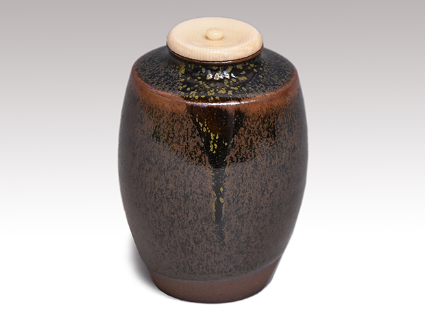 肩衝茶入 平安 笹田仁史（作） 牙蓋 仕覆 共箱 未使用 | 古美術ささき