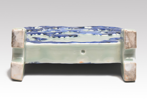 青磁染付雲鶴図硯屏 江戸末頃 文房具 | 古美術ささき