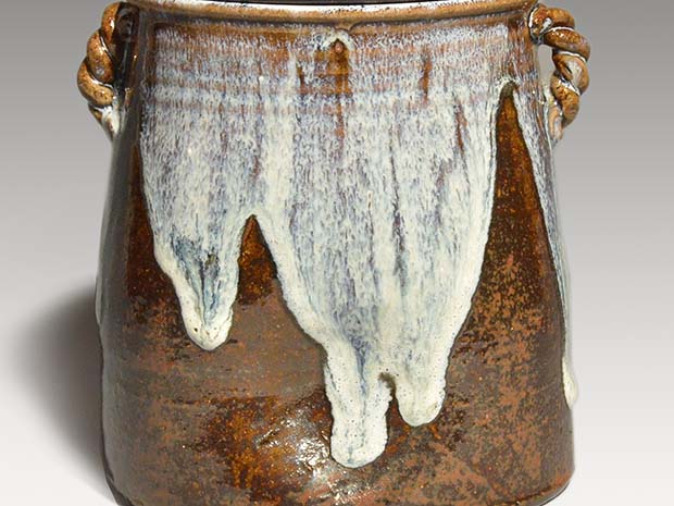 朝鮮唐津耳付水指 松古窯五代目 佐久間芳丘(作) 淡々斎箱書 共箱 | 古