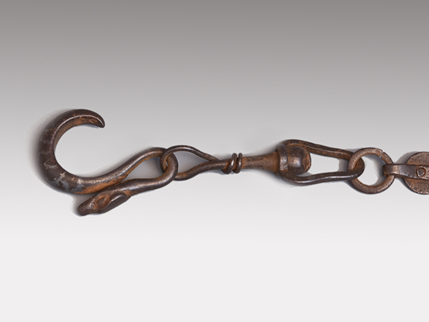 時代銀象嵌入 鉄釜鎖 | 古美術ささき