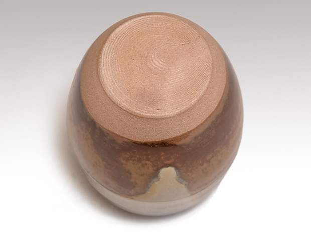 高取焼 肩衝茶入 高取喜恵(作) 共箱 象牙蓋 仕覆（藤種緞子・鎌倉金襴