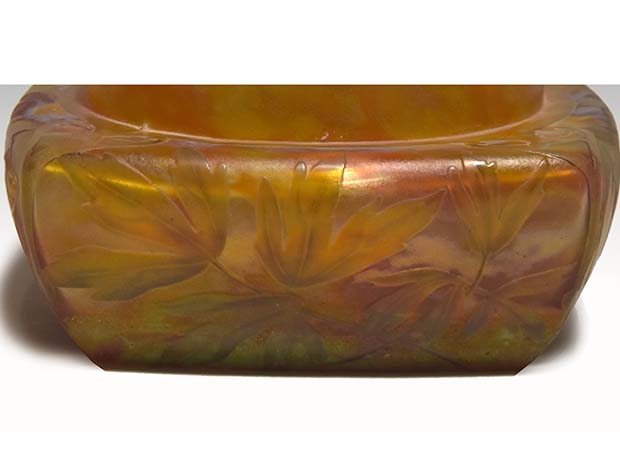 DAUM ドーム ナンシー アールヌーヴォー 葉文 花入 花器 ヴィトリフィ