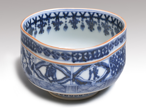 祥瑞倣洲浜茶碗 寅 林 邦佳造 小堀宗慶好み書付 | 古美術ささき