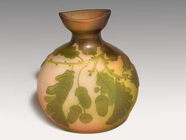 Galle ガレ どんぐり オークリーフ フラワーベース 花瓶 アール