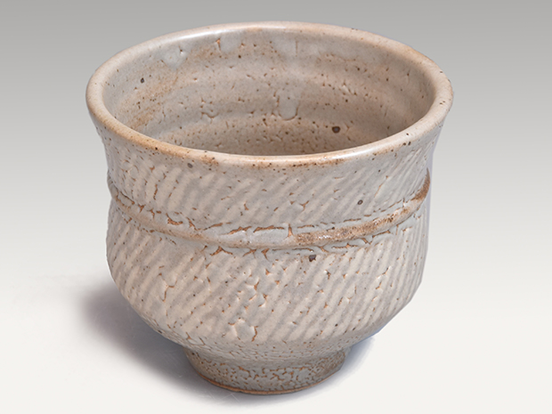 地釉象嵌縄文茶碗 島岡達三(作) 共箱 人間国宝 | 古美術ささき