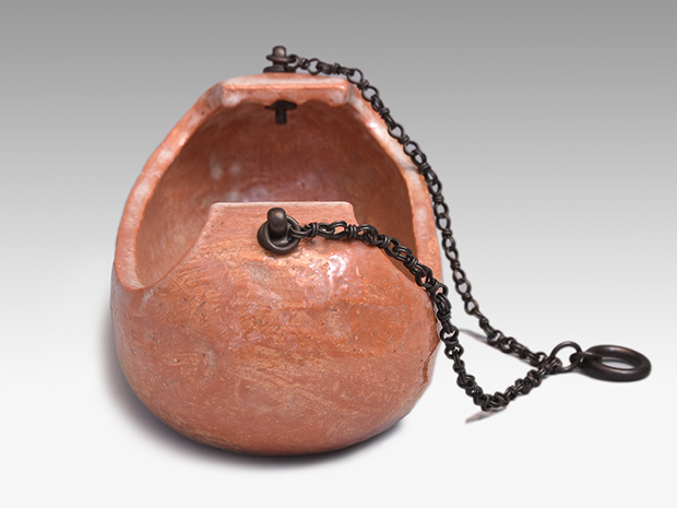 久楽弥介焼 赤舟花入 共箱 江戸後期 即中斎箱書 | 古美術ささき