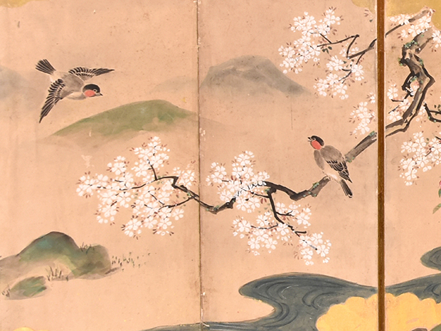 屏風 6面 江圃作 更に10％値下げしました 屏風 6面 江圃作 更に10