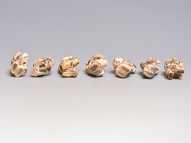 象牙製 七福神根付 銘有 | 古美術ささき