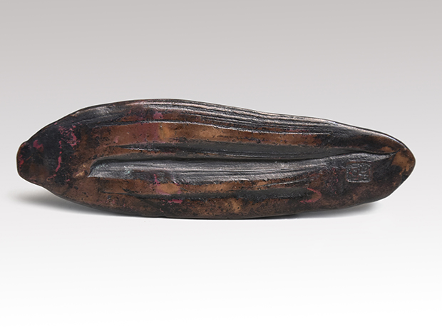 真藤真山(作) 斑紫銅製 雨龍形文鎮 箱付 筆架にも 書鎮 大日本佐渡