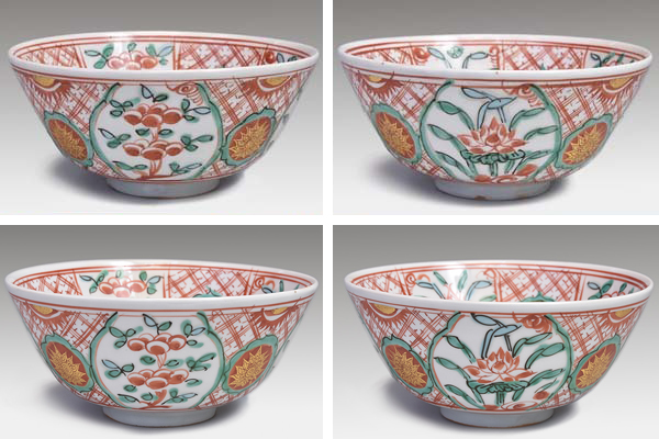 呉須赤絵写 金襴赤絵玉取獅子図鉢 二代 三浦竹泉（造）共箱 | 古美術ささき