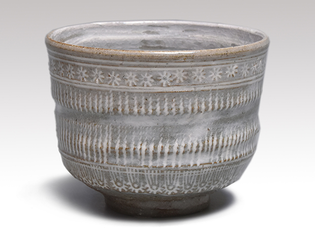 五代 清水六兵衛（作） 三島茶碗 共箱 | 古美術ささき