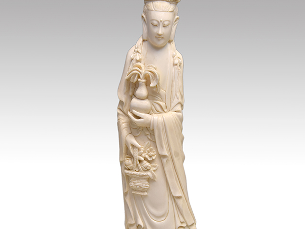 象牙 婦人像 高さ33.3cm 100年ほど前の中国製 | 古美術ささき