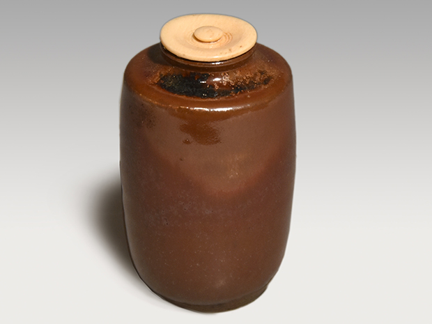 瀬戸釉茶入 平安 清豊(作) 共箱 象牙蓋 仕服 | 古美術ささき