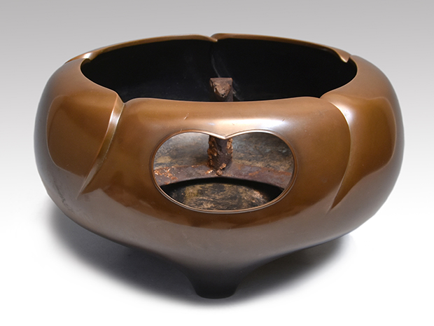 唐銅 捻梅風炉 一ノ瀬宗辰(作) 五徳付 共箱 | 古美術ささき