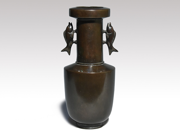 古銅 魚耳花入 仕覆付 | 古美術ささき