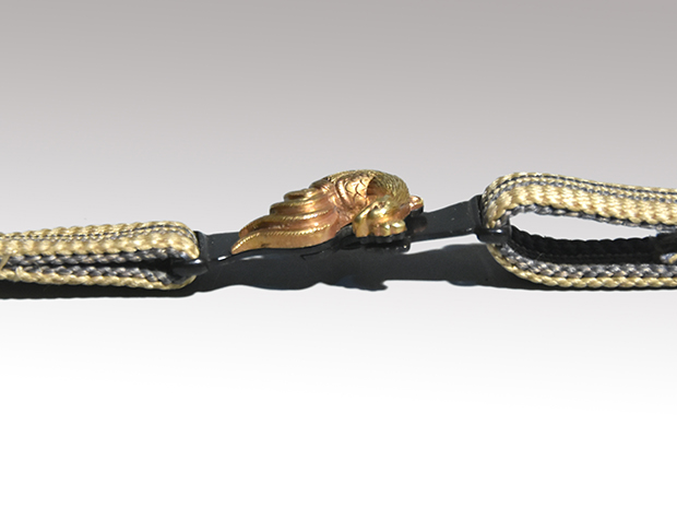 彫金 鶏 金(きん)金具 帯留 | 古美術ささき