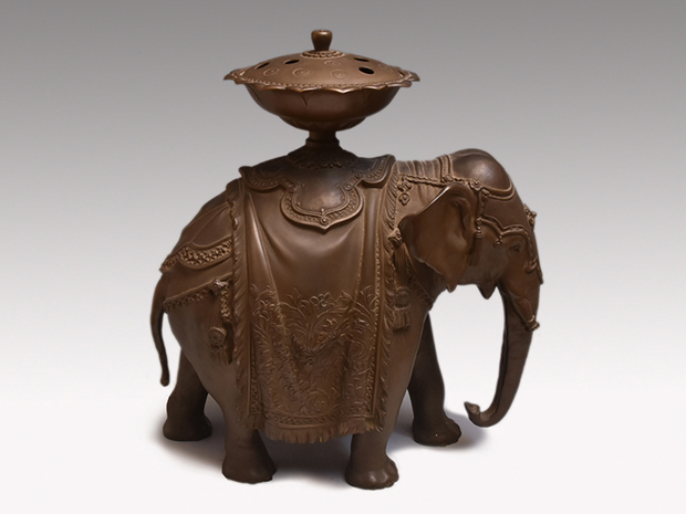 名品 津田信夫（大壽）作 鋳銅象香炉 | 古美術ささき