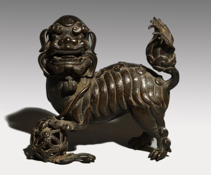 古銅 玉取獅子香炉 明時代 | 古美術ささき