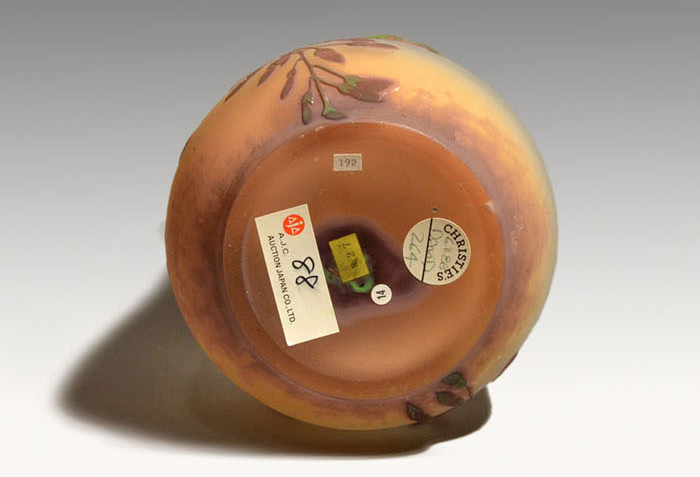 GALLE/ガレ 藤文 花瓶 アール・ヌーヴォー 箱付 1900年初頭 | 古美術ささき