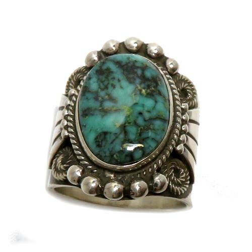 ターコイズリング インディアンジュエリー ナバホ族アーチスト