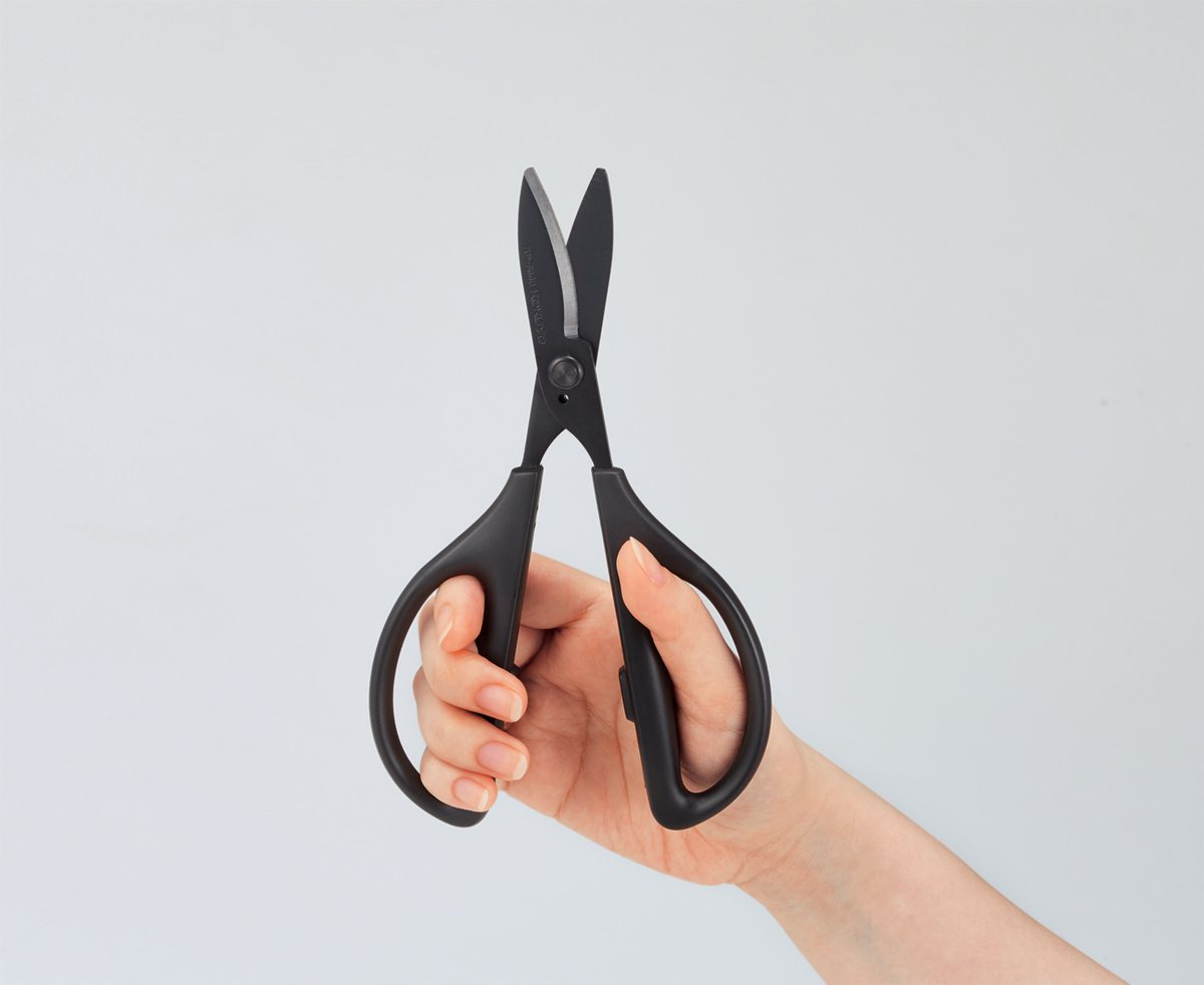 サクサ 万能・水洗い対応洗えるハサミ フッ素 刃渡り寸法45mm ブラック