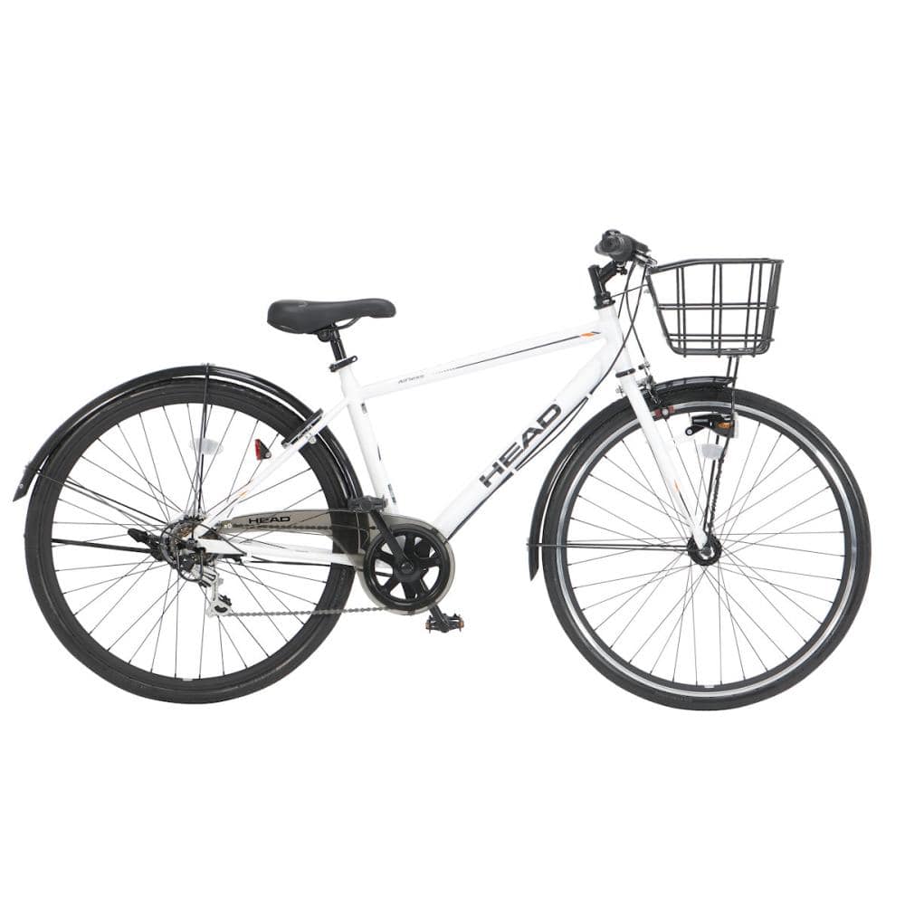 武田産業 HEAD カゴ付クロスバイク 27インチ マットホワイト