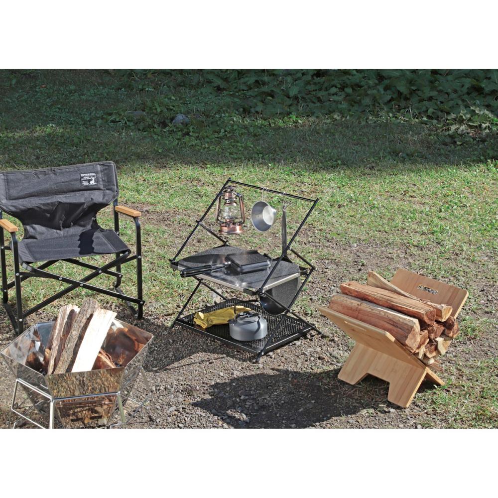 キャプテンスタッグ ステンレス ハンギングテーブル 2段 UC586