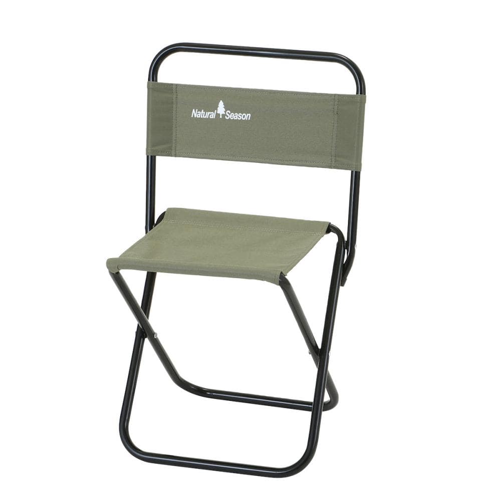 ナチュラルシーズン 背付き パイプチェア カーキ の通販
