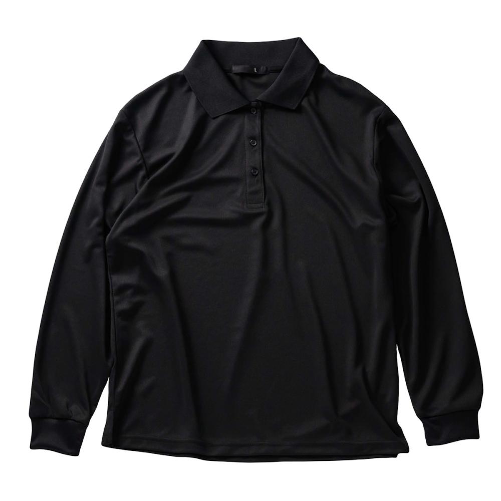 レディース 長袖ポロシャツ ブラック L 9010 の通販