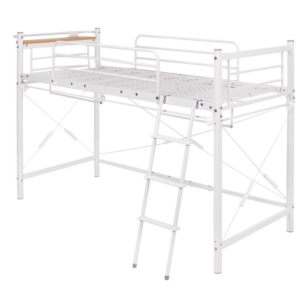 萩原 パイプロフトベッド ホワイト 寝台の高さ106cm KH