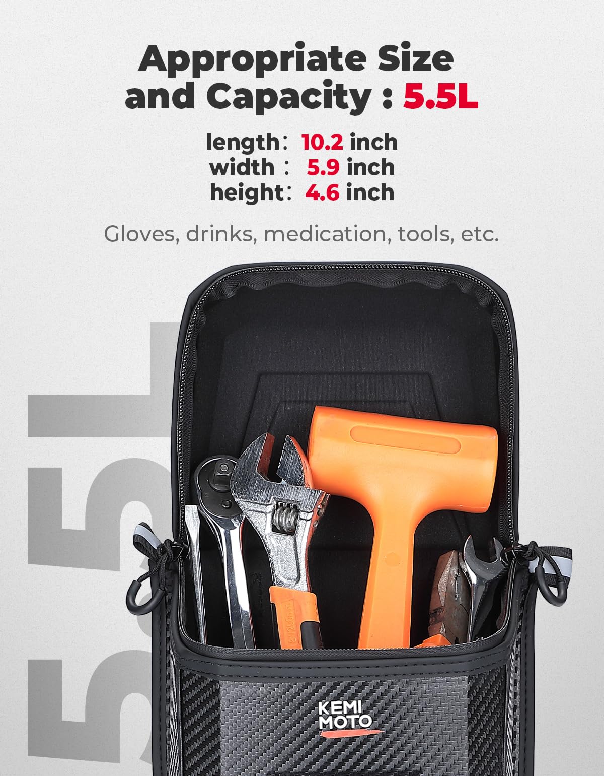 Universal ATV Fender Bag 5.5L for Polaris Sportsman Grizzly Cfmoto