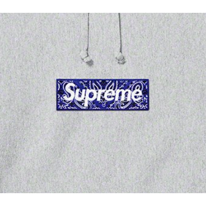 Supreme Bandana Box Logo Hooded Sweatshirt - Heather Grey